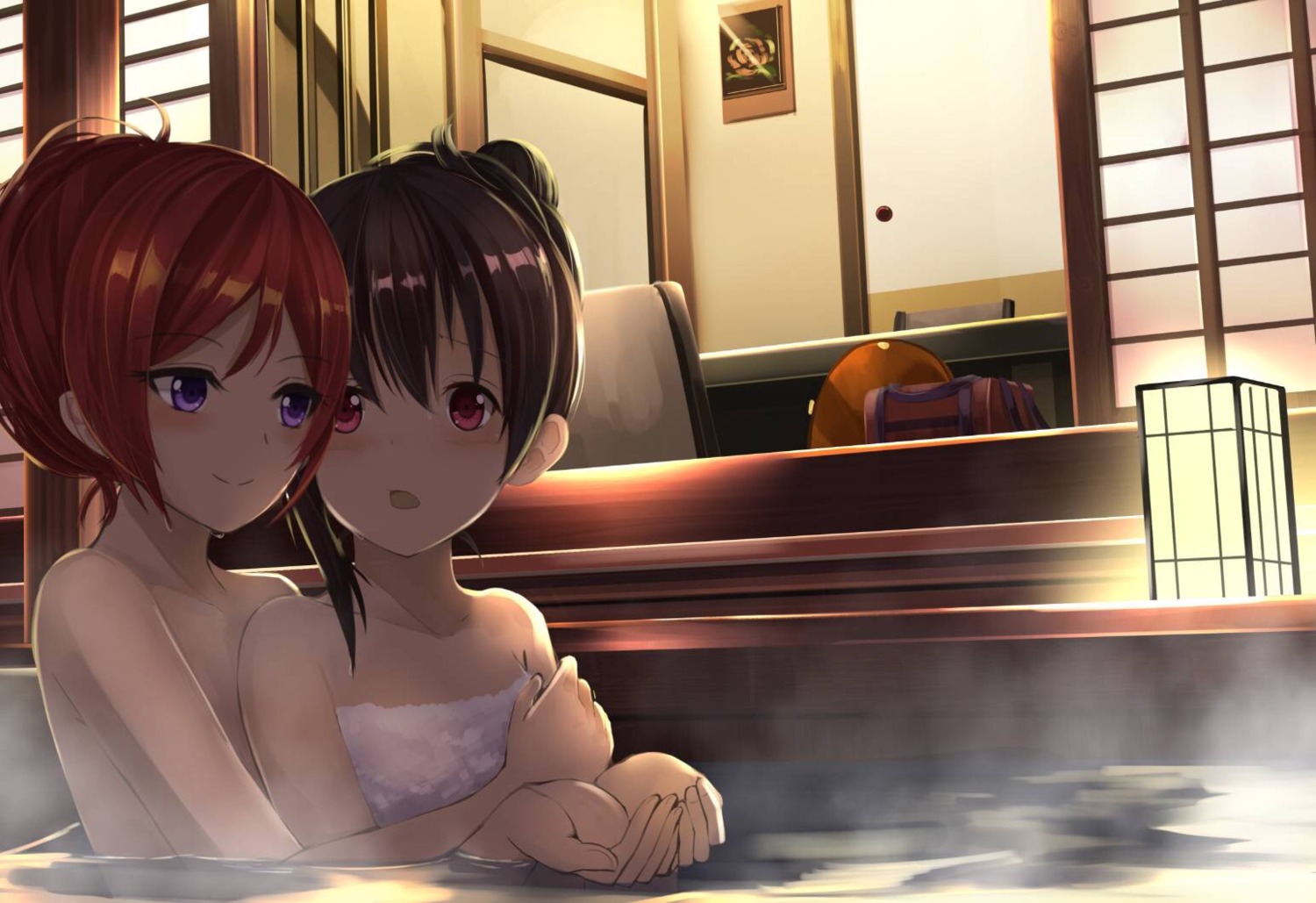 Orein Love Live Nishikino Maki Yazawa Nico Bathing Naked Onsen Towel